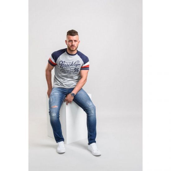 D555 Jones T-shirt Grey - T-shirts - T-shirts Homme Grande Taille