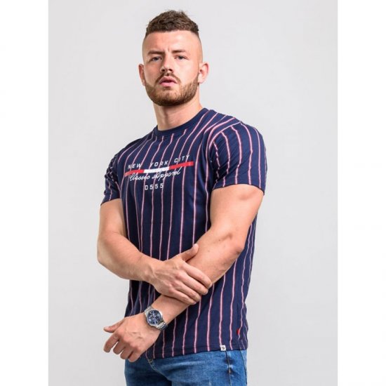 D555 Davis T-shirt Navy - T-shirts - T-shirts Homme Grande Taille