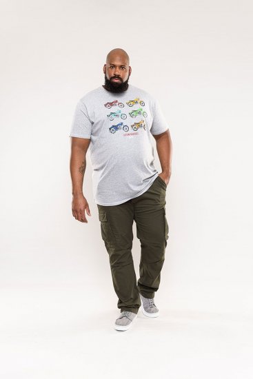 D555 Bathurst Custom Classics Motorbike Printed T-Shirt Grey - T-shirts - T-shirts Homme Grande Taille