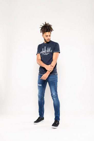 D555 Randwick San Francisco Printed T-Shirt Navy - T-shirts - T-shirts Homme Grande Taille