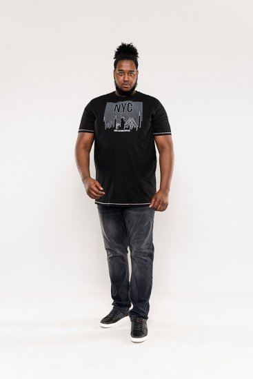 D555 Willoughby NYC Dot Printed T-Shirt Black - T-shirts - T-shirts Homme Grande Taille