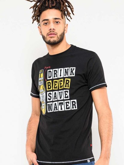 D555 Salford Save Water Drink Beer T-shirt Black - T-shirts - T-shirts Homme Grande Taille