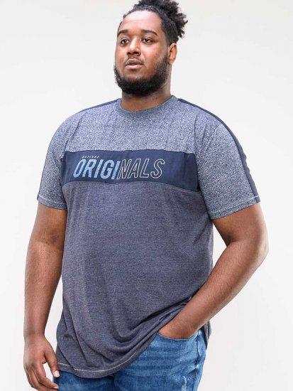 D555 Anson Originals Printed T-shirt Denim Marl - T-shirts - T-shirts Homme Grande Taille