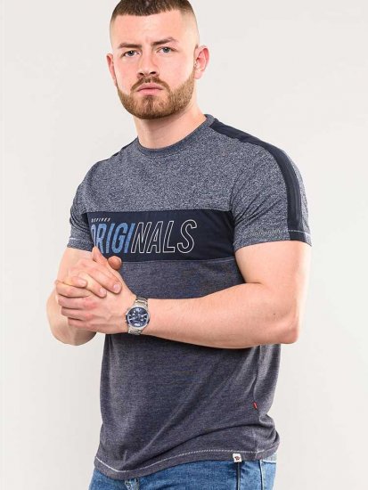 D555 Anson Originals Printed T-shirt Denim Marl - T-shirts - T-shirts Homme Grande Taille