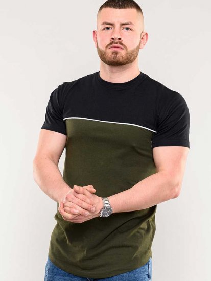 D555 Buckland Couture Cut And Sew Curved Hem T-Shirt - T-shirts - T-shirts Homme Grande Taille