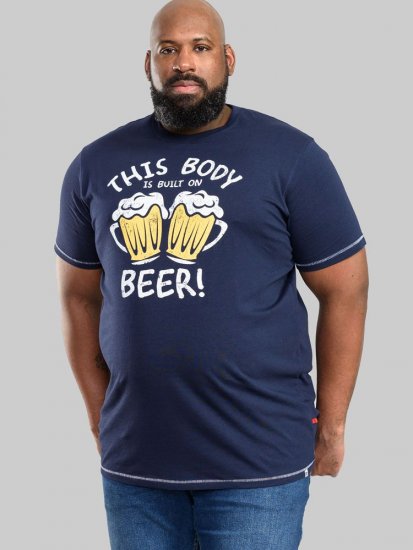 D555 Dartmoor Built On Beer Printed T-Shirt - T-shirts - T-shirts Homme Grande Taille