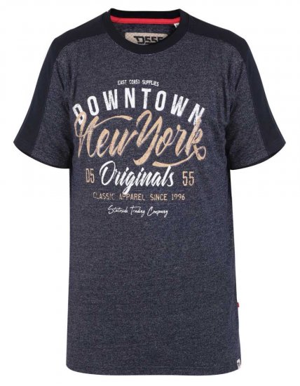 D555 Tiverton Printed Fine Stripe T-shirt - T-shirts - T-shirts Homme Grande Taille