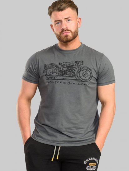 D555 Puxton Motorbike Printed T-Shirt - T-shirts - T-shirts Homme Grande Taille