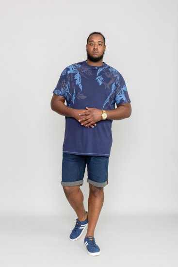 D555 BROMLEY Floral Panel Printed T-Shirt - T-shirts - T-shirts Homme Grande Taille