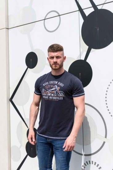 D555 CHESHUNT Vintage Motorcycle T-Shirt - T-shirts - T-shirts Homme Grande Taille