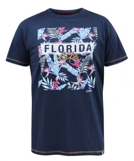 D555 Prestwick Florida Floral Printed T-Shirt - T-shirts - T-shirts Homme Grande Taille