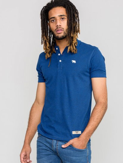 D555 WINCHESTER Blue Polo Shirt - Polos - Polos homme grande taille