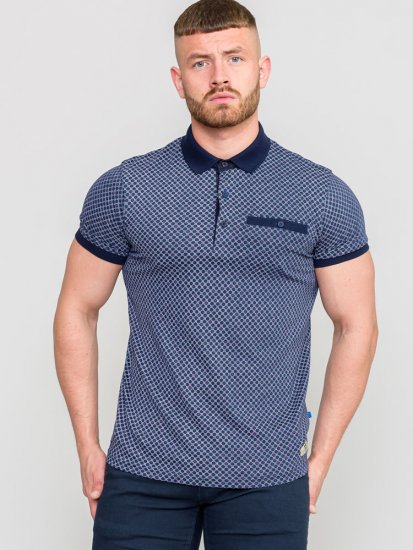 D555 AXFORD Print Polo Shirt - Polos - Polos homme grande taille
