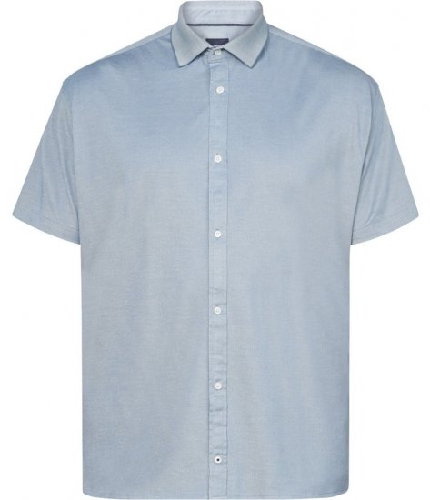 North Latitude 61116 Chemise Piqué Chinée Manches Courtes Bleu - Polos - Polos homme grande taille