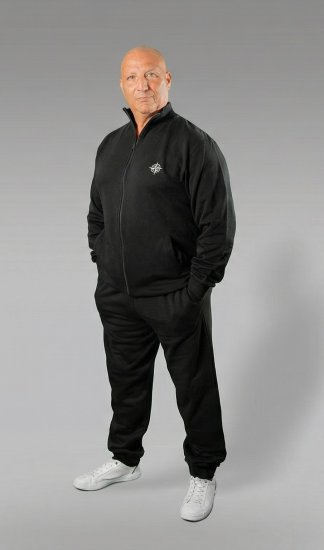 20 Nodi Mistral Tracksuit in Combed Fleece Cotton Black - Survêtements - Survêtements homme grande taille