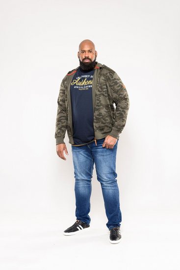 D555 Antonio Camo Printed Zip Through Hoody - Sweatshirts & hoodies - Sweatshirts/Hoodies grande taille homme
