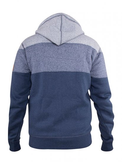 D555 Columbus Cut And Sew Panelled Zip Through Hoody Blue - Sweatshirts & hoodies - Sweatshirts/Hoodies grande taille homme