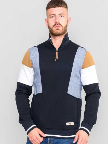 D555 Kenington Cut And Sew Half Zipper Sweatshirt - Sweatshirts & hoodies - Sweatshirts/Hoodies grande taille homme