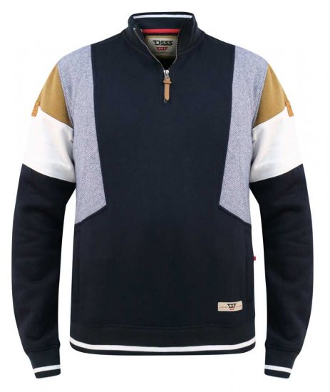 D555 Kenington Cut And Sew Half Zipper Sweatshirt - Sweatshirts & hoodies - Sweatshirts/Hoodies grande taille homme