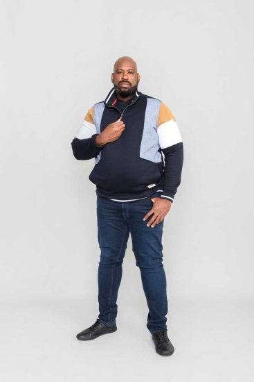 D555 Kenington Cut And Sew Half Zipper Sweatshirt - Sweatshirts & hoodies - Sweatshirts/Hoodies grande taille homme