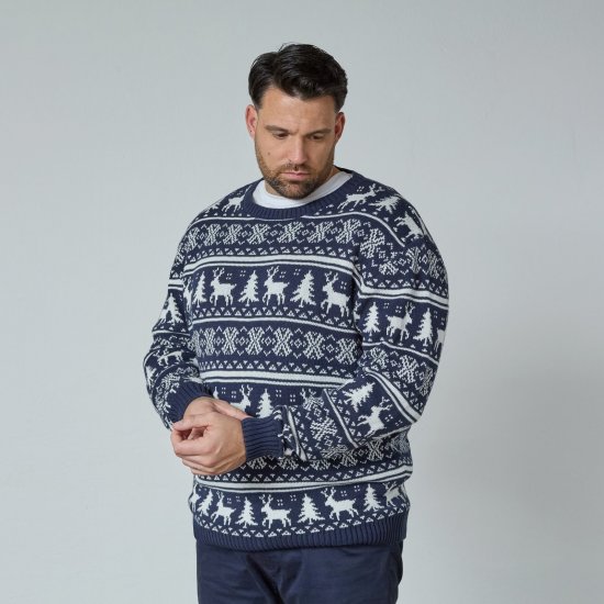 North Latitude 63144 Fjell Reindeer Knit Bleu marine - Sweatshirts & hoodies - Sweatshirts/Hoodies grande taille homme