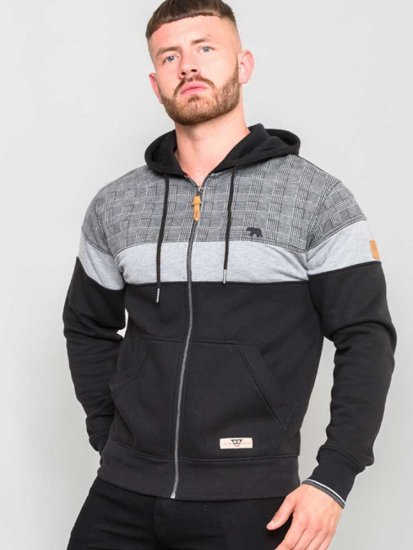 D555 Kipling Full Zip Hoodie Black - Sweatshirts & hoodies - Sweatshirts/Hoodies grande taille homme