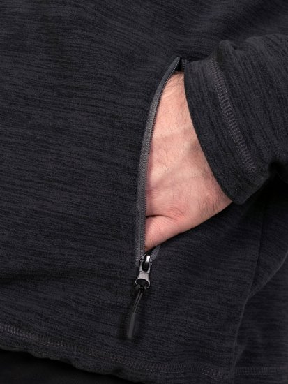 D555 Damien Micro Fleece Zip Through Hoody Noir/Gris - Sweatshirts & hoodies - Sweatshirts/Hoodies grande taille homme