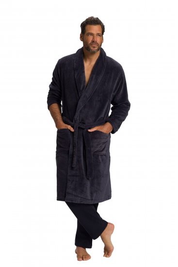 JP1880 Bathrobe with Spacious Patch Pockets Grey - Sous-vêtements & bain - Sous-vêtements Grande Taille