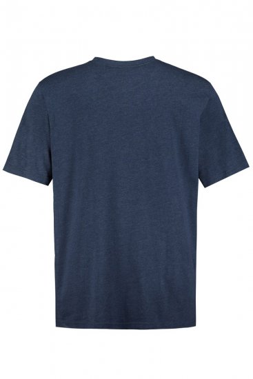 JP1880 702415 T-shirt à col V Bleu moyen chiné - T-shirts - T-shirts Homme Grande Taille