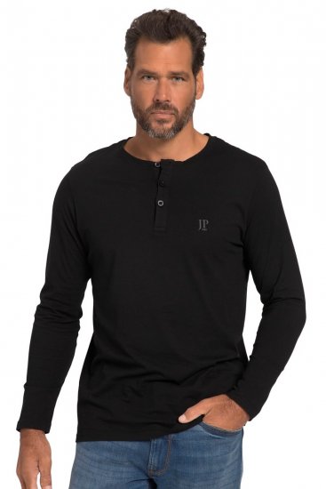 JP1880 702555 T-shirt Henley à manches longues Noir - T-shirts - T-shirts Homme Grande Taille