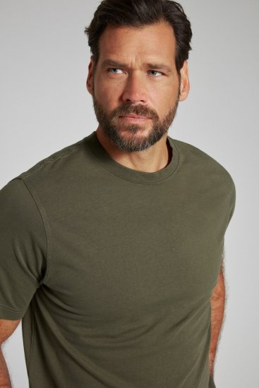 JP1880 702558 T-shirt à col rond Olive foncé - T-shirts - T-shirts Homme Grande Taille