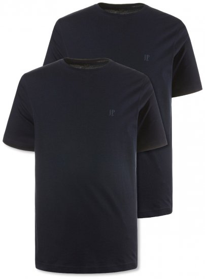 JP1880 702637 T-shirt à col rond lot de 2 Bleu marine - T-shirts - T-shirts Homme Grande Taille