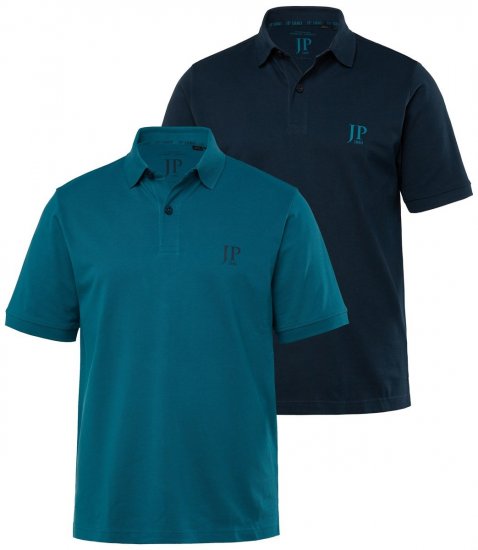 JP1880 704317 Polo lot de 2 Bleu pétrole/Bleu marine - Polos - Polos homme grande taille