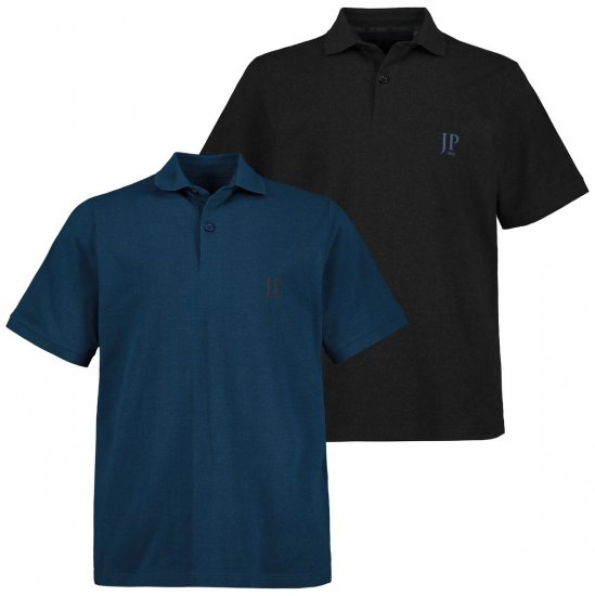 JP1880 704317 Polo lot de 2 Bleu moyen - Polos - Polos homme grande taille