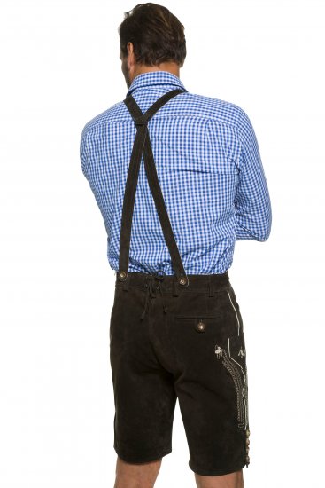 JP1880 Genuine Leather Traditional Lederhosen Shorts Brown - Shorts - Shorts hommes grande taille