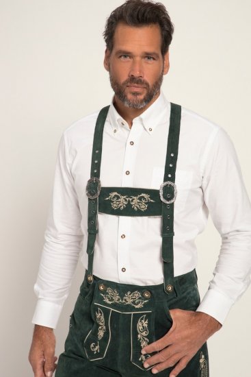 JP1880 Genuine Leather Traditional Lederhosen Shorts Green - JP1880 - JP1880 Grandes Tailles pour Homme