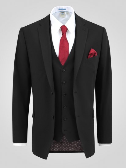 D555 Ted Veste de costume Noir - Costumes - Costumes grandes tailles 