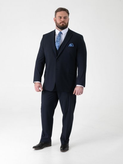 D555 Ted 4 Way Stretch Tailored Suit Jacket Bleu marine - Costumes - Costumes grandes tailles 