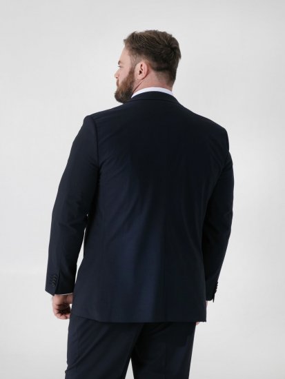 D555 Ted 4 Way Stretch Tailored Suit Jacket Bleu marine - Costumes - Costumes grandes tailles 