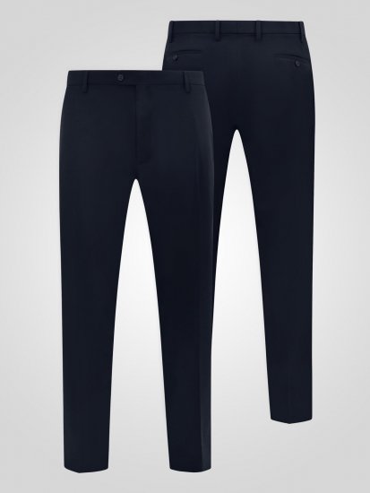 D555 Ted 4 Way Stretch Tailored Trouser Bleu marine - Costumes - Costumes grandes tailles 