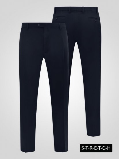 D555 Ted Pantalon de costume Bleu marine - Costumes - Costumes grandes tailles 