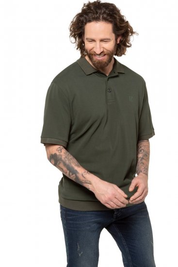 JP1880 712617 Polo coupe ventre Olive foncé - Polos - Polos homme grande taille