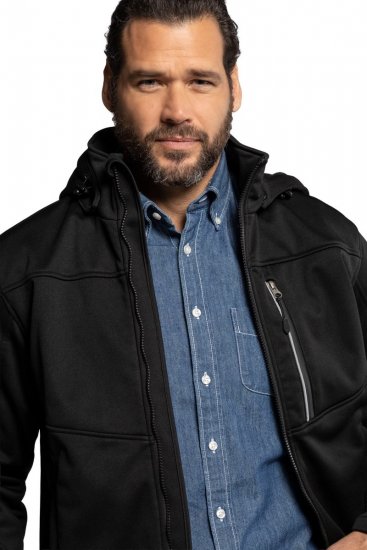 JP1880 714279 Veste softshell à doublure polaire Noir - Vestes - Vestes homme grandes tailles