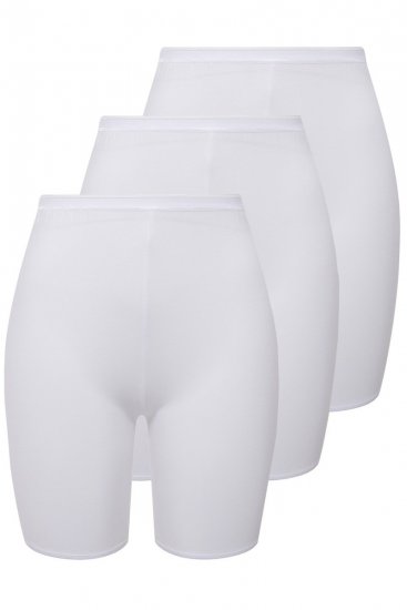 Ulla Popken 716595 Boxers avec protection des cuisses lot de 3 Blanc - Culottes - 