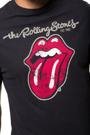 JP1880 Rolling Stones Graphic Band Comfort Fit T-Shirt Black - T-shirts - T-shirts Homme Grande Taille