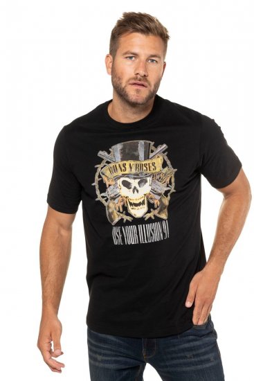 JP1880 Guns N’ Roses Skull Comfort Fit Band T-Shirt Black - T-shirts - T-shirts Homme Grande Taille