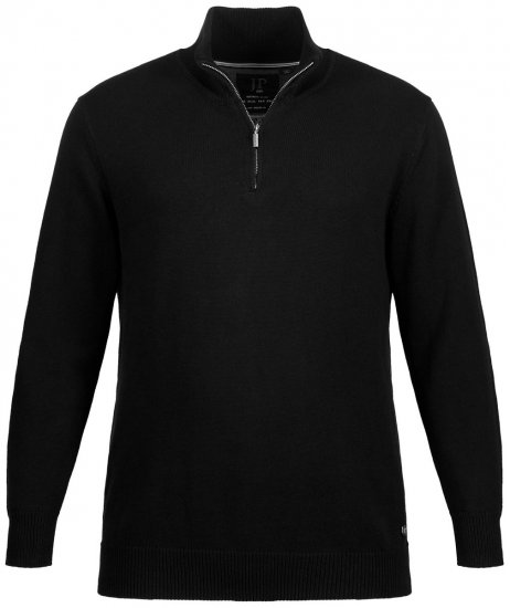 JP1880 716842 Pull tricoté col zippé Noir - Sweatshirts & hoodies - Sweatshirts/Hoodies grande taille homme