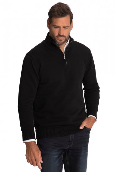 JP1880 716842 Pull tricoté col zippé Noir - Sweatshirts & hoodies - Sweatshirts/Hoodies grande taille homme