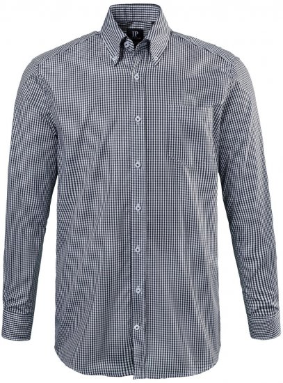 JP1880 722859 Chemise à carreaux vichy manches longues Noir - Chemises - Chemises Grandes Tailles Hommes