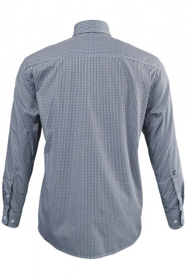 JP1880 722859 Chemise à carreaux vichy manches longues Noir - Chemises - Chemises Grandes Tailles Hommes
